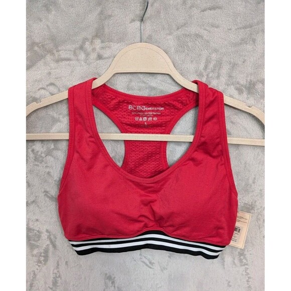 BCBGeneration Sports Bra Size L Racerback Removable Pad Workout Yoga Fitness Gym - Picture 1 of 6